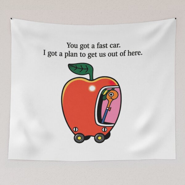 Item preview, Vintage Apple Car Road Trip Escape Plan Cartoon Design designed and sold by RRMadeArt.