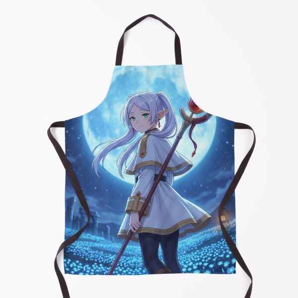 Item preview, White-Haired Elven Mage // Anime Illustration - Moonlit Blue Flower Fantasy Art designed and sold by Astraphyllia.