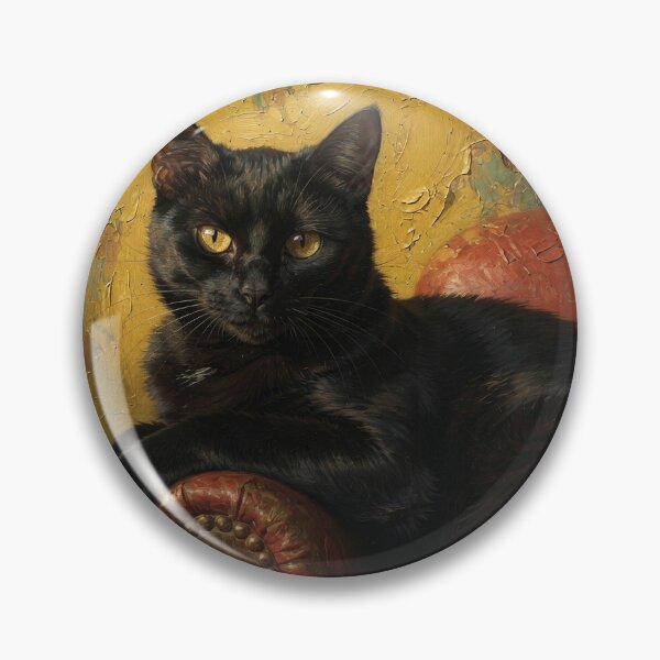 Item preview, Black Cat Painterly Impasto Hyperrealism  designed and sold by Davidaccio Collection .