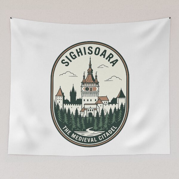 Item preview, Sighisoara Medieval Citadel Vintage Romania Travel Badge designed and sold by k3rstman1.
