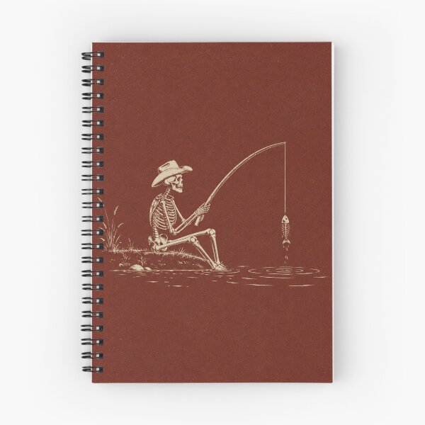 Item preview, Fishing Skeleton Cowboy Catching Fish Bone designed and sold by bosamji.