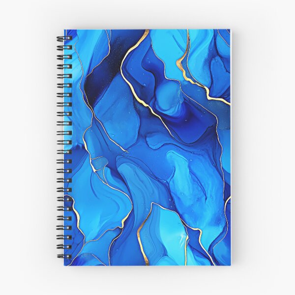 Item preview, Blue And Aqua Marbled Abstract With Golden Accents designed and sold by DEC02.