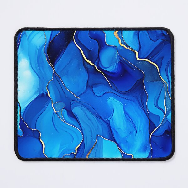 Item preview, Blue And Aqua Marbled Abstract With Golden Accents designed and sold by DEC02.