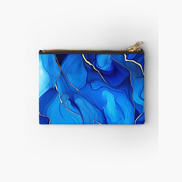 Item preview, Blue And Aqua Marbled Abstract With Golden Accents designed and sold by DEC02.