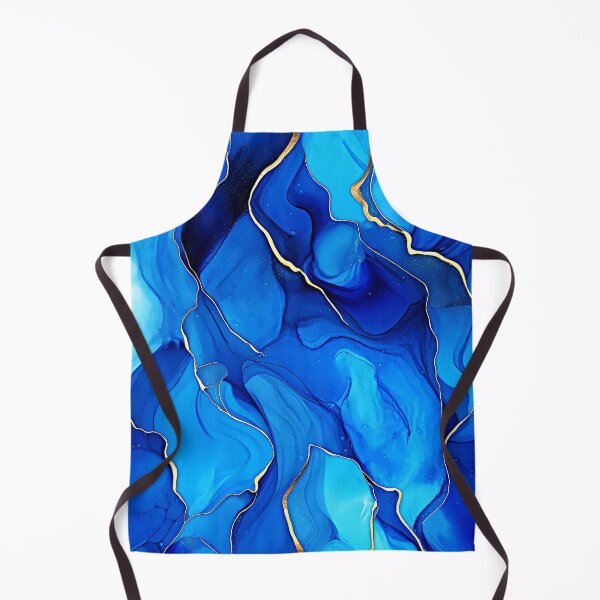Item preview, Blue And Aqua Marbled Abstract With Golden Accents designed and sold by DEC02.