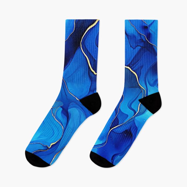 Item preview, Blue And Aqua Marbled Abstract With Golden Accents designed and sold by DEC02.