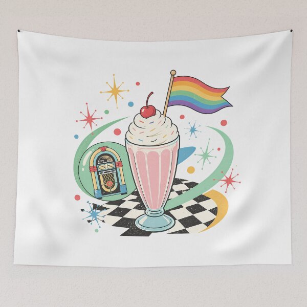 Item preview, Retro Pride Milkshake Kawaii 50s Diner designed and sold by chattsuede.