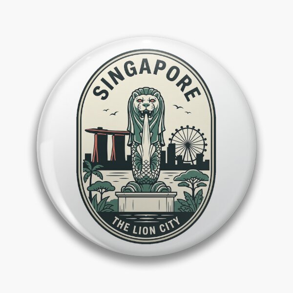 Item preview, Vintage Singapore Merlion Lion City Travel Badge designed and sold by k3rstman1.