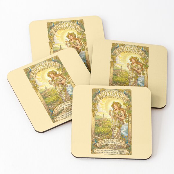 Item preview, Sauternes, France Art Nouveau Poster designed and sold by travelwitheric.