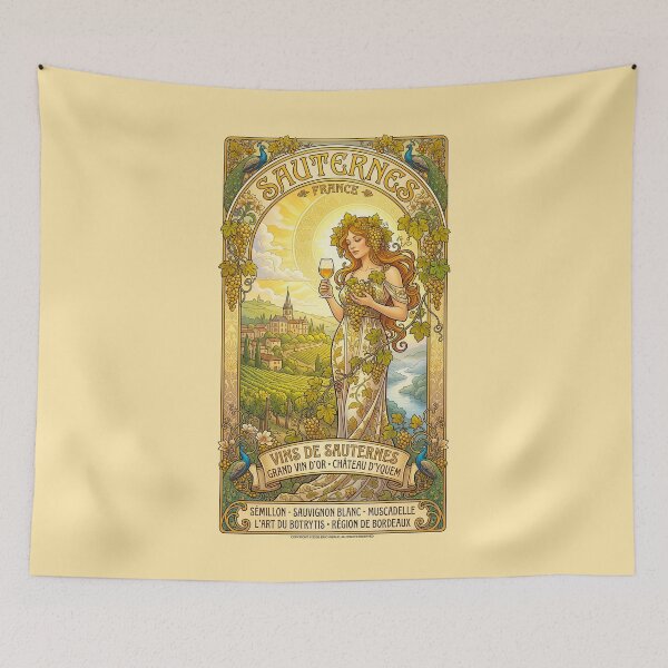 Item preview, Sauternes, France Art Nouveau Poster designed and sold by travelwitheric.