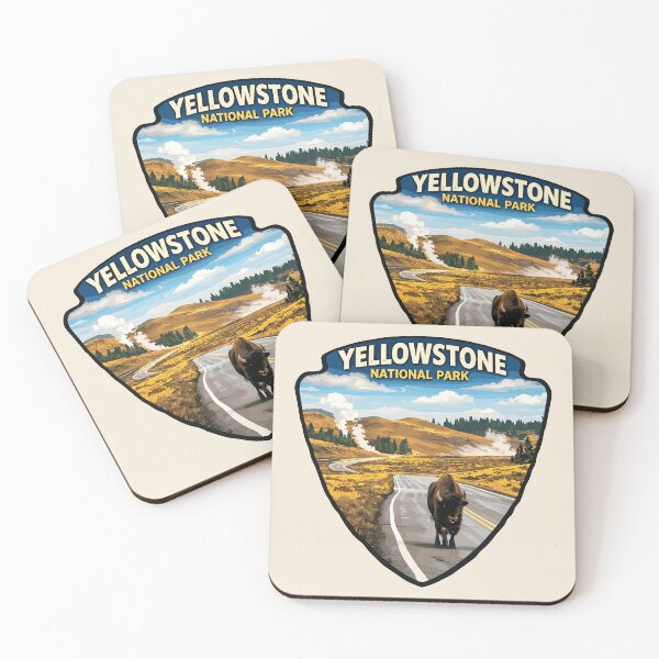 Item preview, Yellowstone National Park Retro, Old Faithful, Yellowstone River Wyoming designed and sold by Gideon Emmerich.