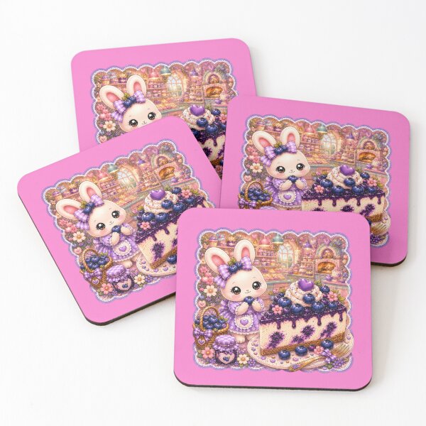 Item preview, Kawaii Blueberry Bunny Cheesecake – Cute Cottagecore Bakery Rabbit Dessert designed and sold by ALH Apparel.