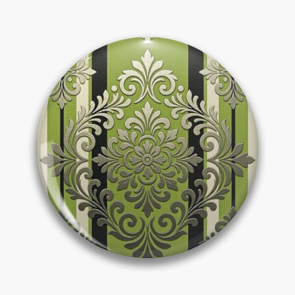 Item preview, Green Apple & Black Striped Damask designed and sold by DesignsByPrnces.