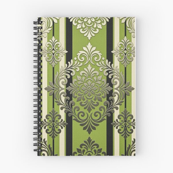 Item preview, Green Apple & Black Striped Damask designed and sold by DesignsByPrnces.