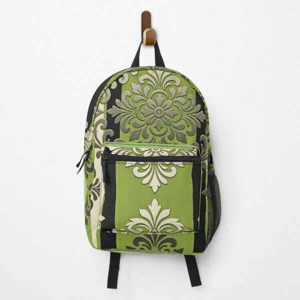 Item preview, Green Apple & Black Striped Damask designed and sold by DesignsByPrnces.