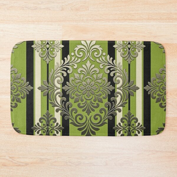 Item preview, Green Apple & Black Striped Damask designed and sold by DesignsByPrnces.