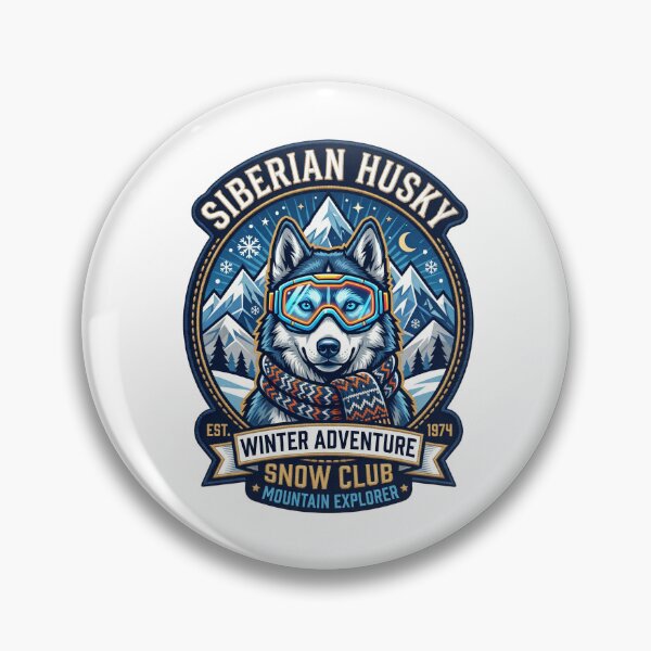 Item preview, Siberian Husky Alpine Ski Club Winter Snow Sports designed and sold by PictoVibe.