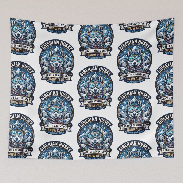 Item preview, Siberian Husky Alpine Ski Club Winter Snow Sports designed and sold by PictoVibe.