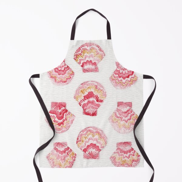 Item preview, Pattern of pink scallop shells in watercolor. designed and sold by KPierceArt.