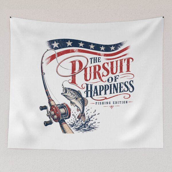 Item preview, American Flag Bass Fishing Vintage Pursuit Of Happiness designed and sold by chattsuede.