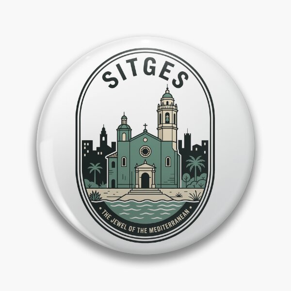 Item preview, Sitges Spain Mediterranean Coastal Town Travel Badge designed and sold by k3rstman1.