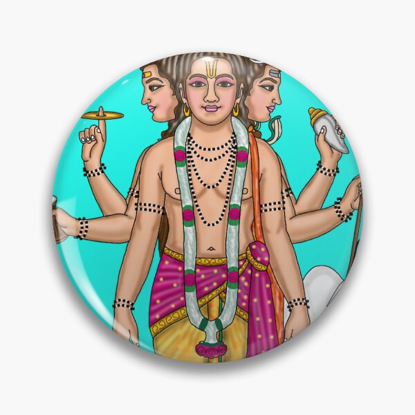 Item preview, Lord Dattatreya Artwork | Sacred Hindu Divine Digital Illustration designed and sold by Harshit_Digital_Arts.