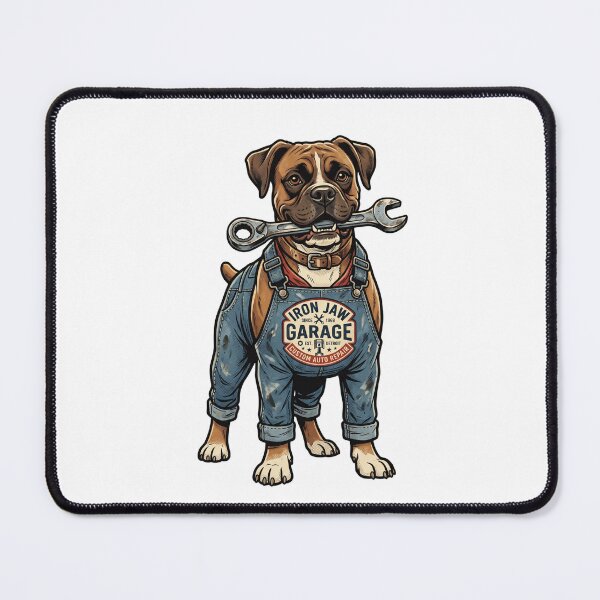 Item preview, Boxer Dog Garage Mechanic Funny Auto Repair Service designed and sold by PictoVibe.