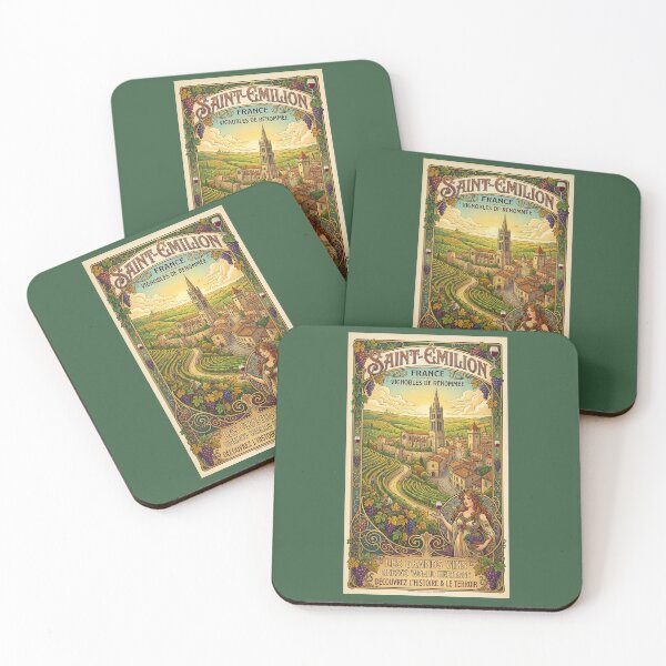Item preview, Saint-Émilion Art Nouveau Poster designed and sold by travelwitheric.