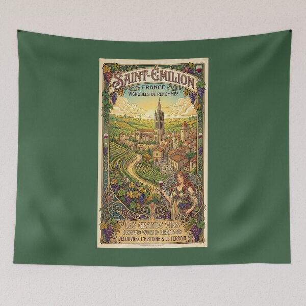 Item preview, Saint-Émilion Art Nouveau Poster designed and sold by travelwitheric.