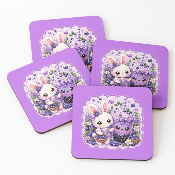 Item preview, Kawaii Blueberry Boba Bunny – Cute Bubble Tea Rabbit Purple Aesthetic Art designed and sold by ALH Apparel.