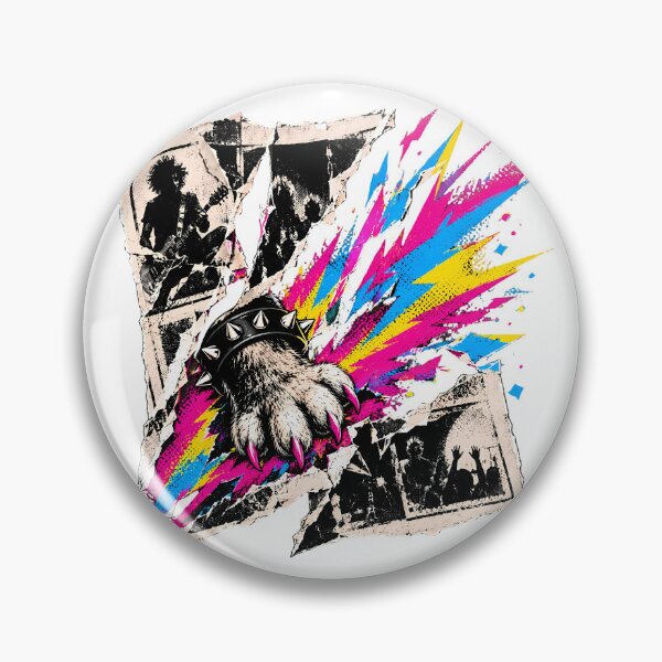 Item preview, Punk Rock Spiked Wristband Paw Rebellious Grunge Collage designed and sold by chattsuede.