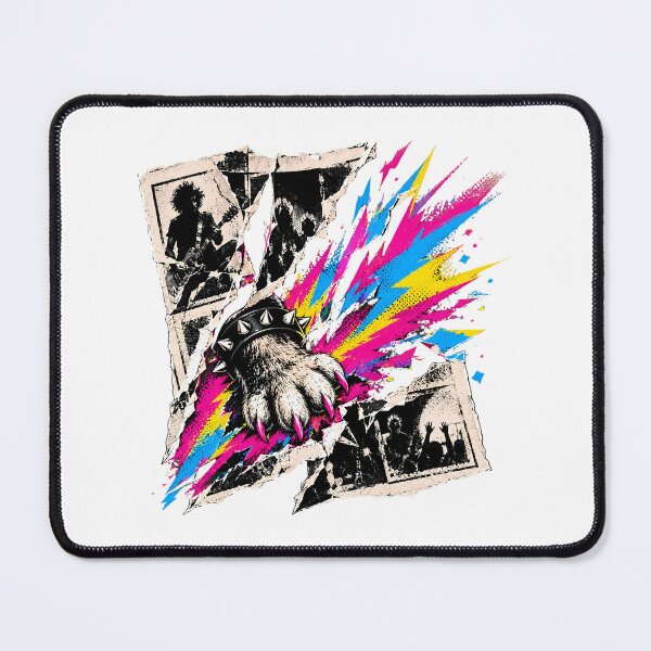 Item preview, Punk Rock Spiked Wristband Paw Rebellious Grunge Collage designed and sold by chattsuede.