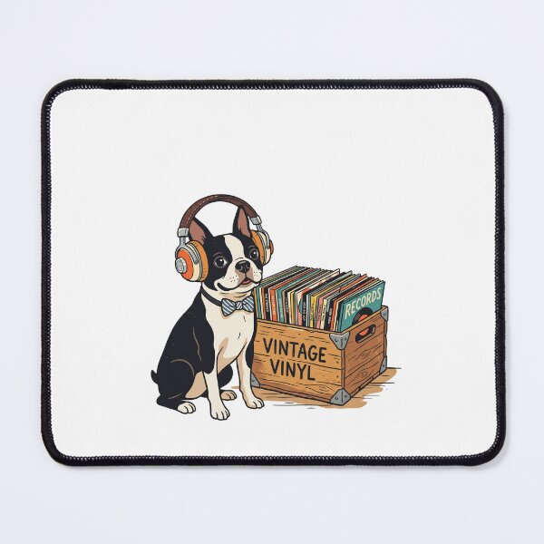Item preview, Boston Terrier Vinyl Record Collector Indie Music Headphones designed and sold by PictoVibe.