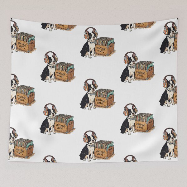 Item preview, Boston Terrier Vinyl Record Collector Indie Music Headphones designed and sold by PictoVibe.