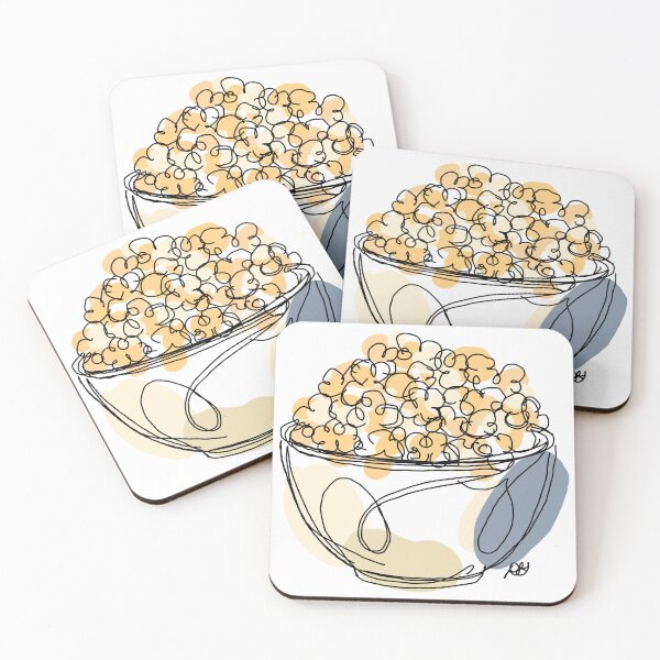 Item preview, Popcorn Bowl Movie Night Line Art designed and sold by Evil B Creative.