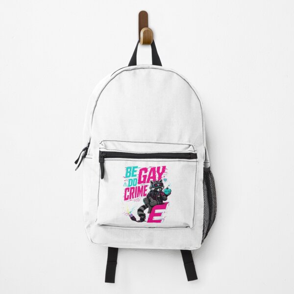 Item preview, Be Gay Do Crime Raccoon Cyberpunk Glitch Neon Pride designed and sold by chattsuede.