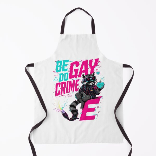 Item preview, Be Gay Do Crime Raccoon Cyberpunk Glitch Neon Pride designed and sold by chattsuede.