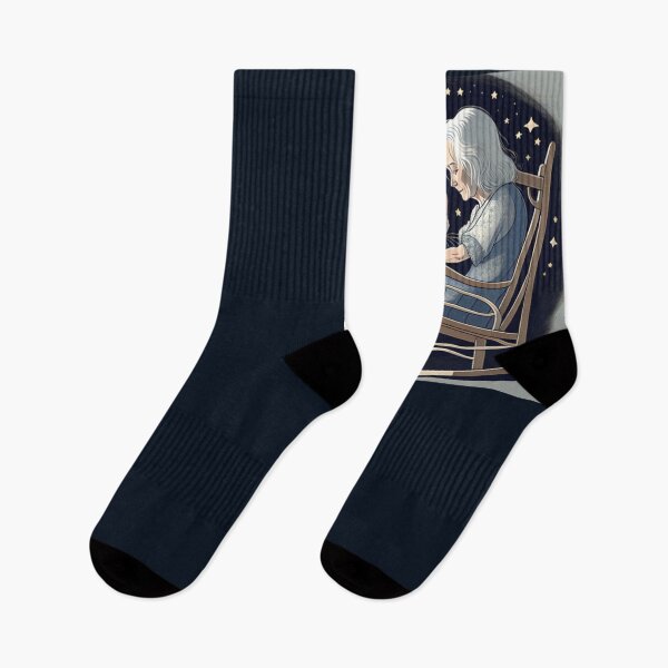 Item preview, Cozy Night Stargazing Grandmother and Cat Illustration designed and sold by UmSkelig834.