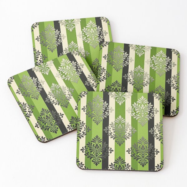 Item preview, Green Apple, Cream & Black Striped Damask designed and sold by DesignsByPrnces.