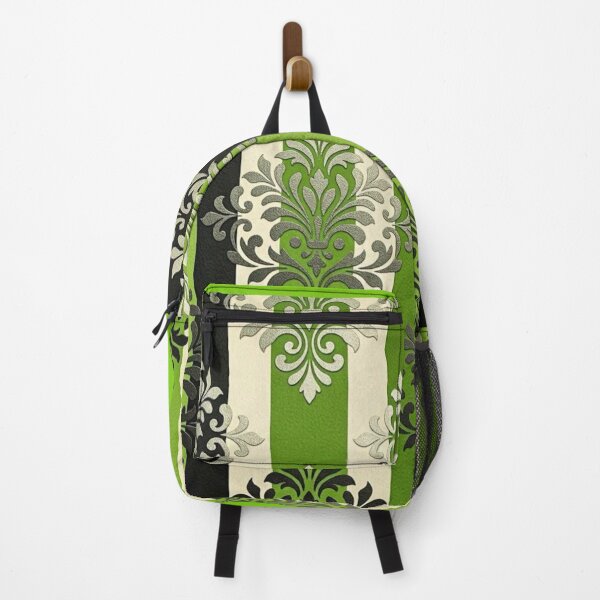 Item preview, Green Apple, Cream & Black Striped Damask designed and sold by DesignsByPrnces.