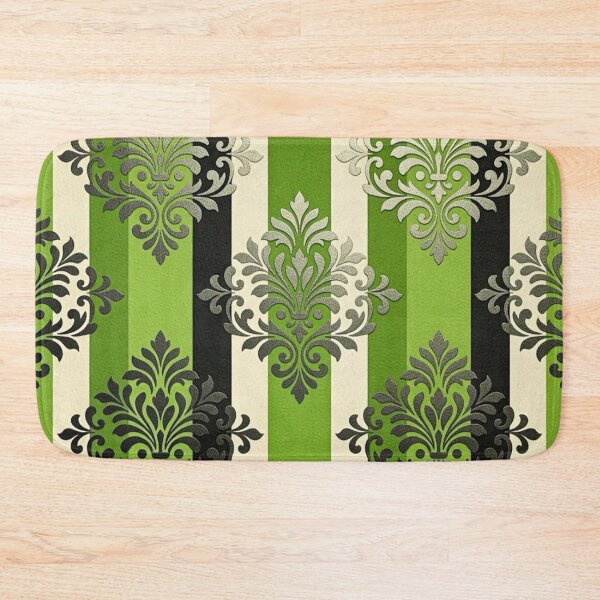 Item preview, Green Apple, Cream & Black Striped Damask designed and sold by DesignsByPrnces.