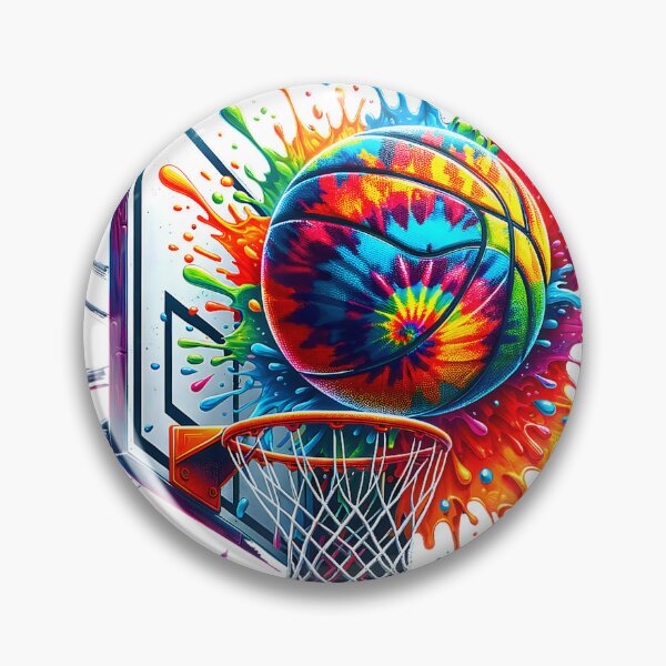 Item preview, Colorful Basketball Tie Dye Color Splash Basketball Hoop Net T-Shirt designed and sold by RKdrawings.