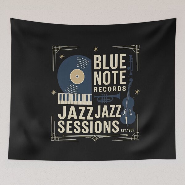 Item preview, Vintage Jazz Music Vinyl Record Design designed and sold by DoodleVerseDark.