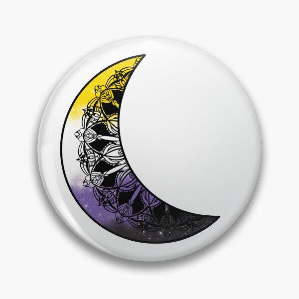 Item preview, LGBTQ+ Nonbinary Pride Moon Galaxy Mandala designed and sold by Lady Luana Illustrations.