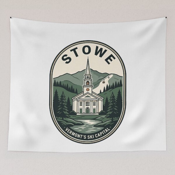 Item preview, Stowe Vermont Ski Capital Vintage Mountain Badge designed and sold by k3rstman1.
