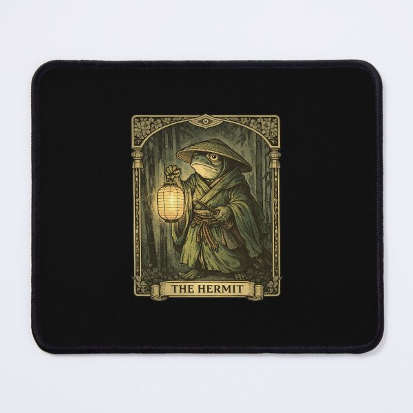Item preview, The Hermit Tarot Card Samurai Frog Japanese Art Introvert designed and sold by YokaiInk.