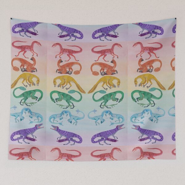 Item preview, Rainbow dinosaur college mixed media designed and sold by WolfRaven Creations.