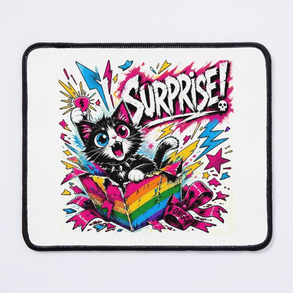 Item preview, Kawaii Punk Surprise Kitten Edgy Rainbow Birthday Box designed and sold by chattsuede.