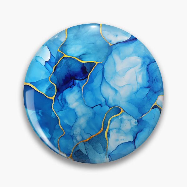 Item preview, Calming Blue Hues With Golden Accents Marbled Abstract  designed and sold by DEC02.
