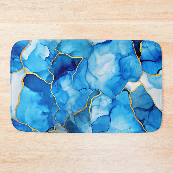 Item preview, Calming Blue Hues With Golden Accents Marbled Abstract  designed and sold by DEC02.
